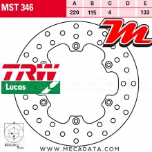 Disque de frein Arrière ~ Yamaha WR 250 (4JW) 1994-1997 ~ TRW Lucas MST 346