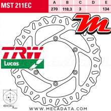 Disque de frein Avant ~ Yamaha WR 450 F 2016+ ~ TRW Lucas MST 211 EC