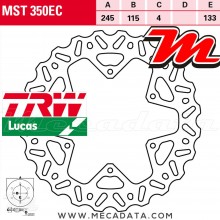 Disque de frein Arrière ~ Yamaha YZ 450 F 2016-2017 ~ TRW Lucas MST 350 EC