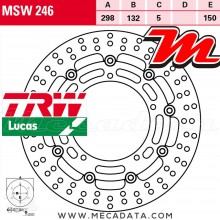 Disque de frein Avant ~ Yamaha FZ6 600 N (RJ14) 2007 ~ TRW Lucas MSW 246