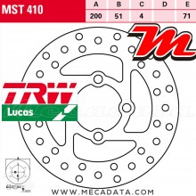 Disque de frein Arrière ~ Yamaha YFM 700 Raptor (AM07) 2006+ ~ TRW Lucas MST 410