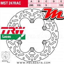 Disque de frein Arrière ~ Yamaha TDM 850 (3VD/4TX) 1991-2001 ~ TRW Lucas MST 247 RAC