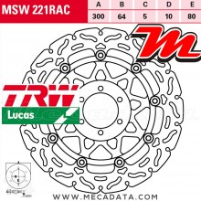 Disque de frein Avant ~ Yamaha TRX 850 (4UN) 1996-2000 ~ TRW Lucas MSW 221 RAC
