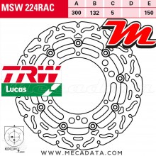 Disque de frein Avant ~ Yamaha XJR 1300 (RP19) 2007+ ~ TRW Lucas MSW 224 RAC