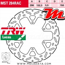 Disque de frein Arrière ~ Yamaha XVS 1300 A Midnight Star (VP2) 2007+ ~ TRW Lucas MST 284 RAC